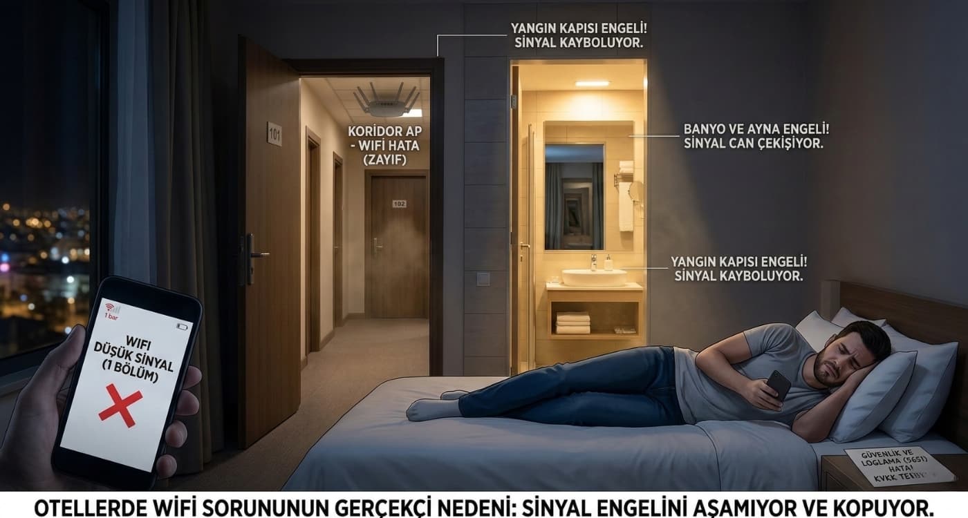 Odalarda "WiFi Çekmiyor" Sorununa Son: Koridor mu, Oda İçi mi?